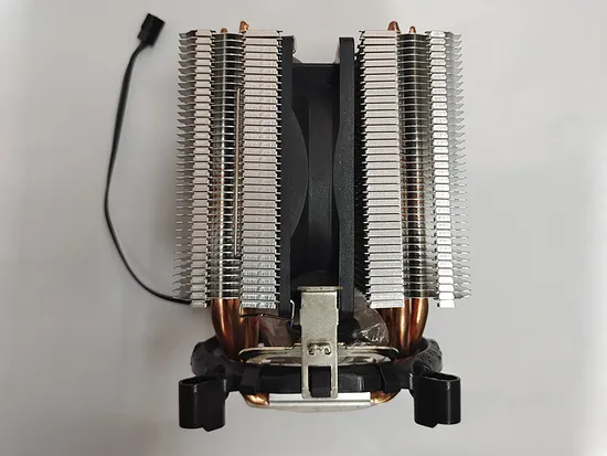 Computer CPU Heat Sink with Heat Pipes and Zipper Fins 